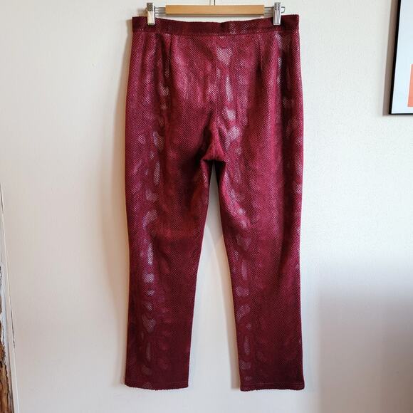 Urban Outfitters Reptile Red Pants Fishnet Overlay Size 10 Y2K - Picture 2 of 7